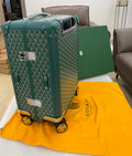 Green Goyard Bourget Trolley Case