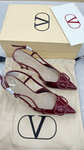 Red patent calf leather Valentino