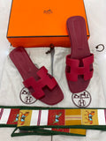 Hermes Oran Sandal Rouge