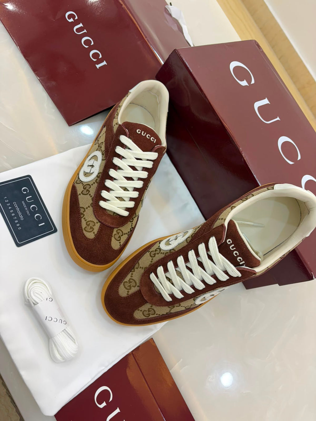Gucci Men's G75 sneaker Dark brown Sued