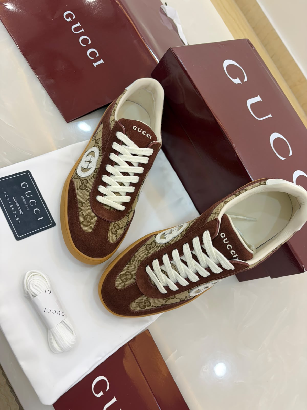 Gucci Men's G75 sneaker Dark brown Sued