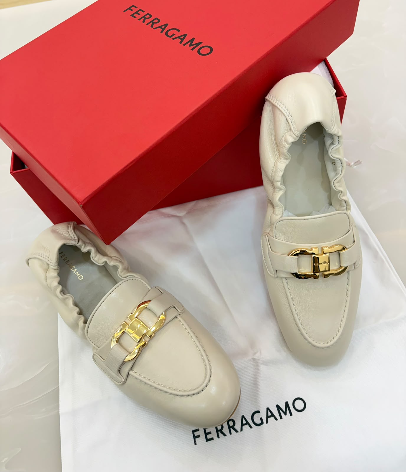FERRAGAMO elasticated leather loafers