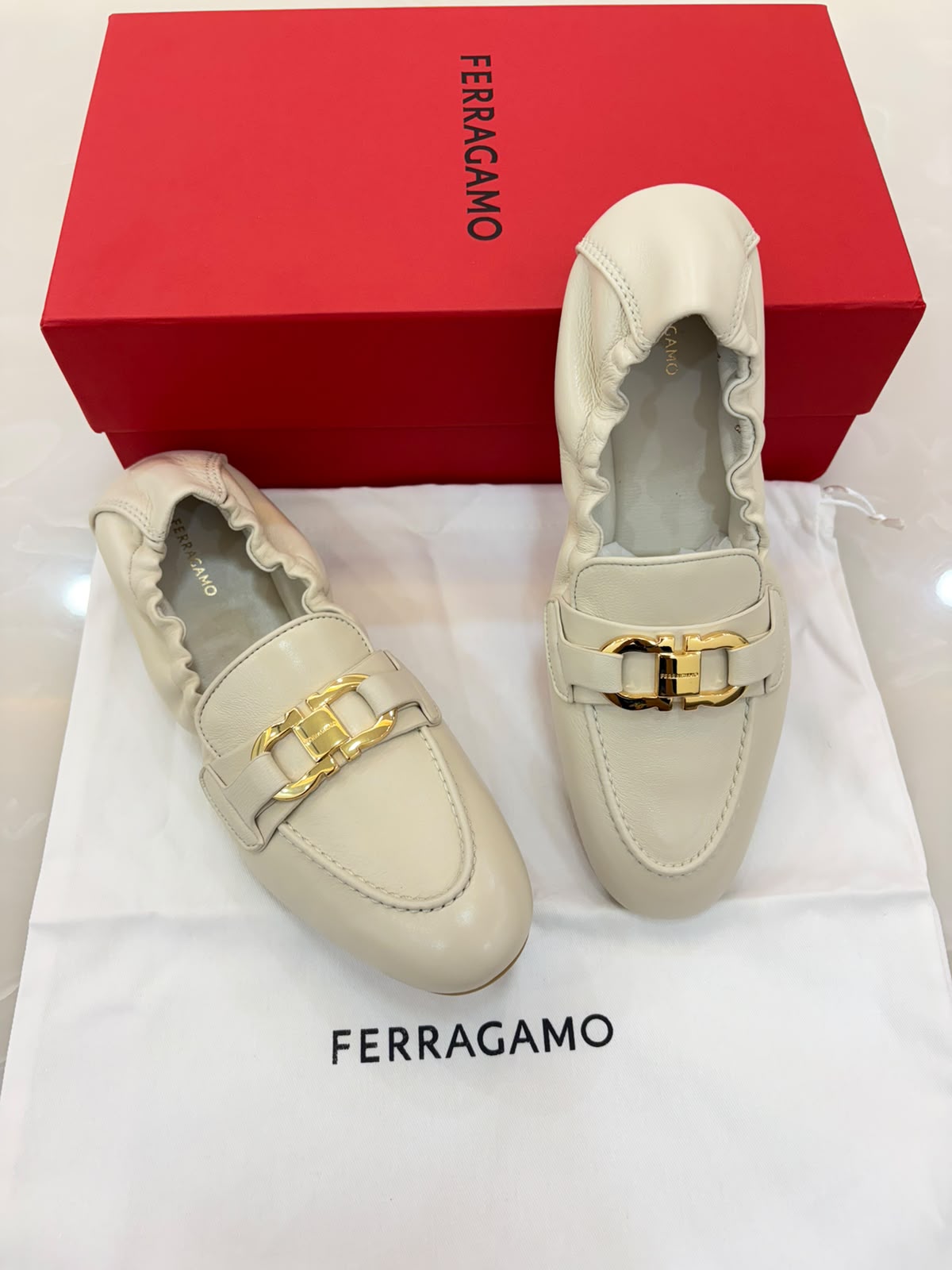 FERRAGAMO elasticated leather loafers