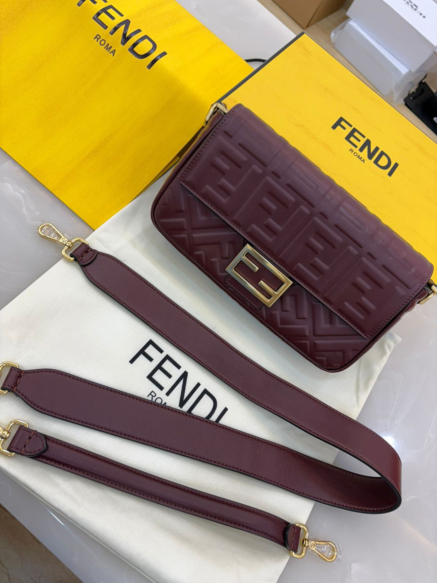 Fendi Baguette bag features embossed FF