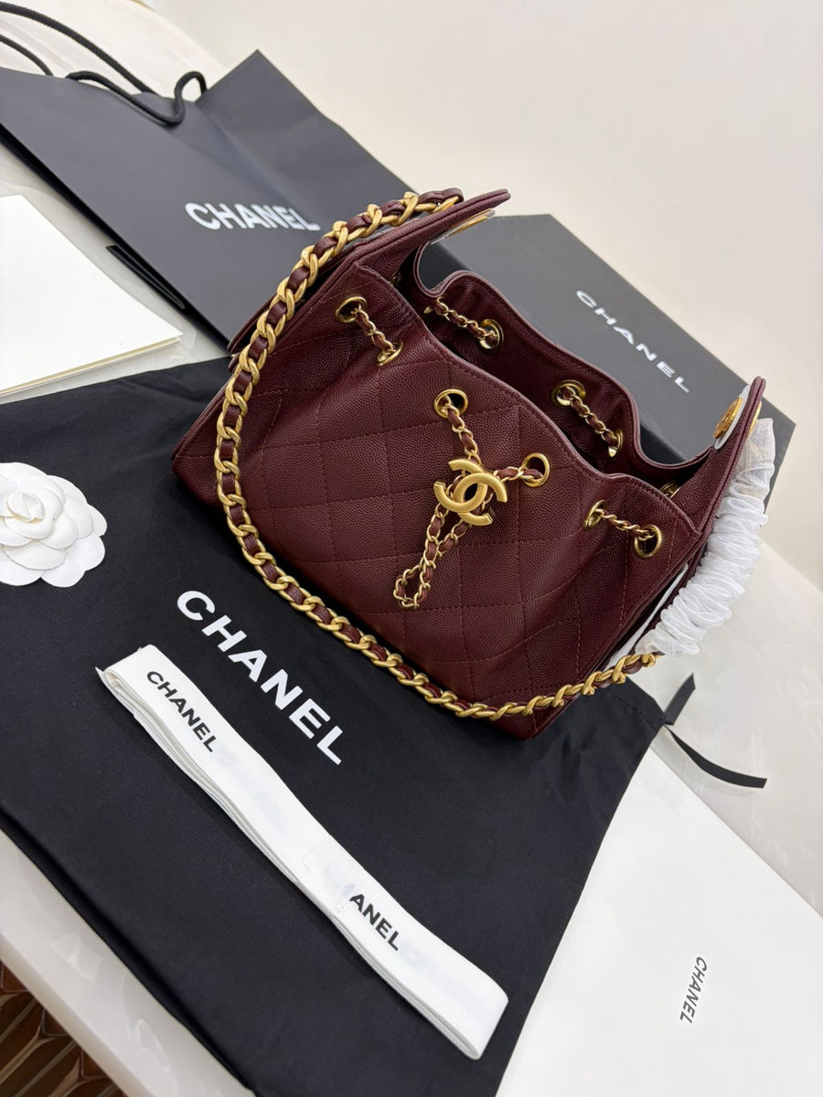 Burgundy Chanel 25 Hobo bag