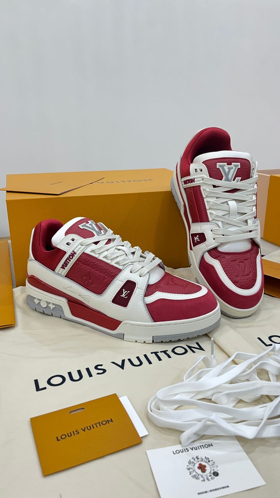 Louis Vuitton Trainer sneakers in red and white
