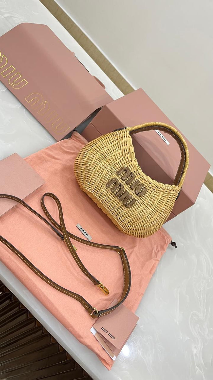 Miu Miu Wander wicker Handbag
