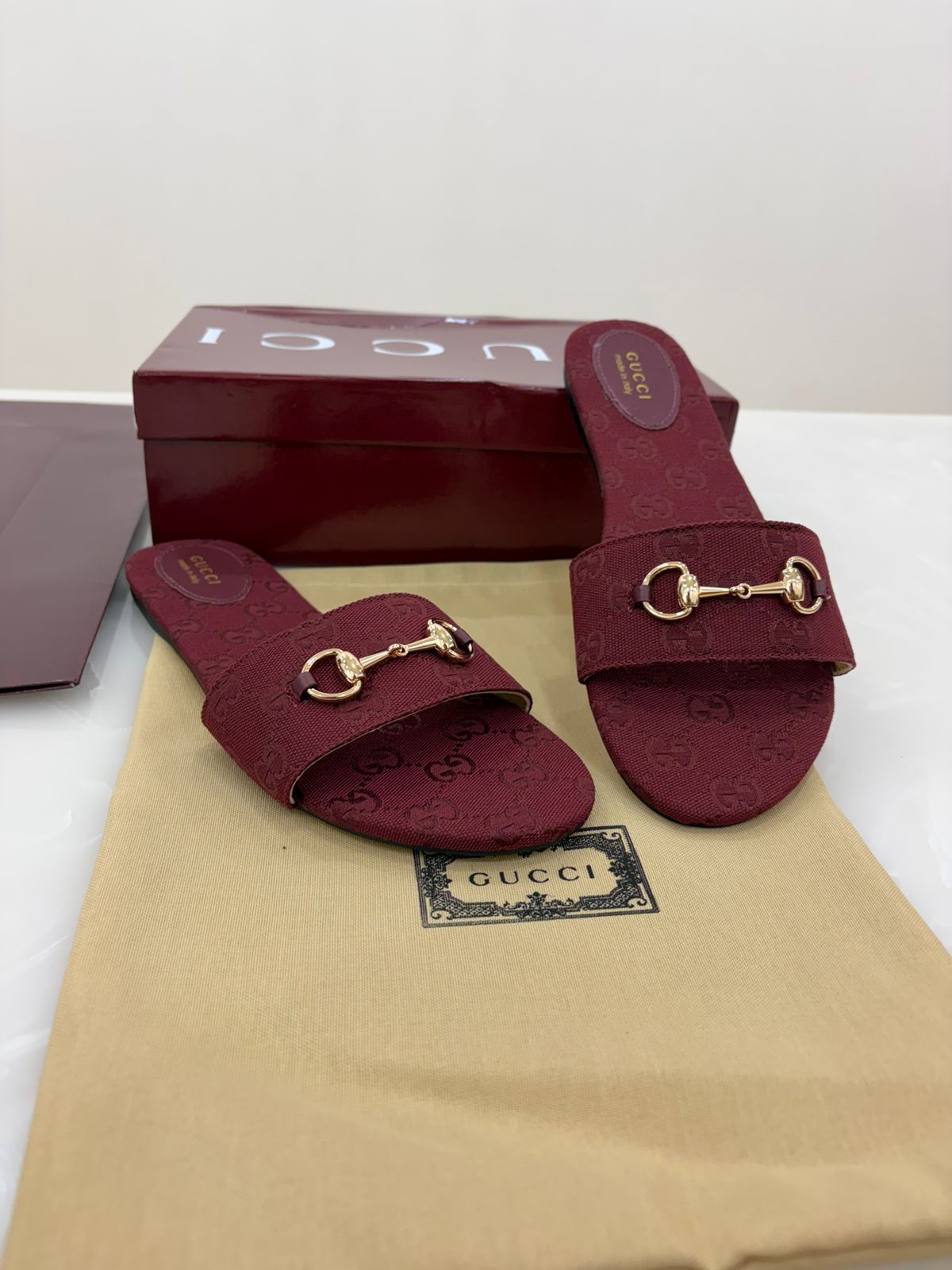 Gucci Horsebit GG slides