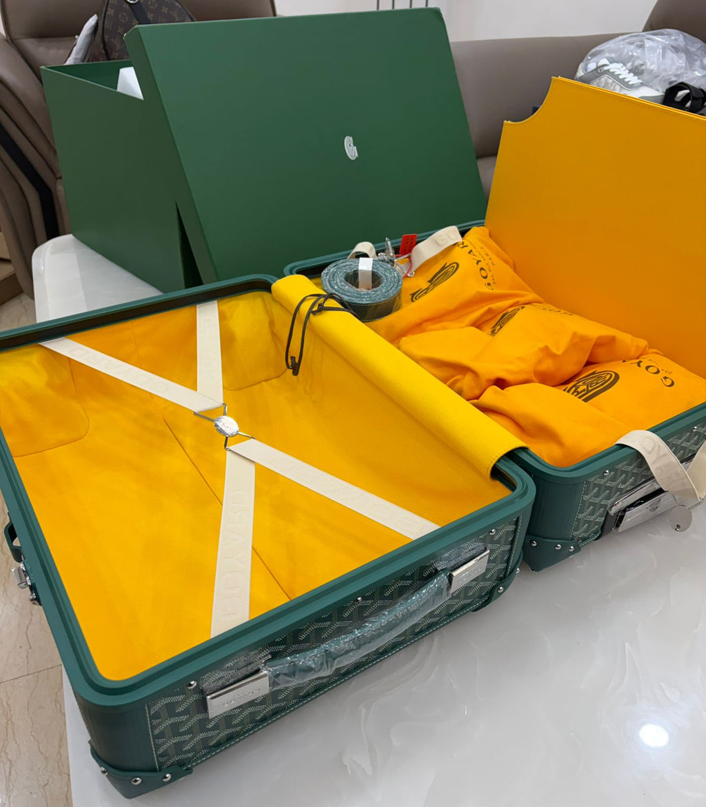 Green Goyard Bourget Trolley Case